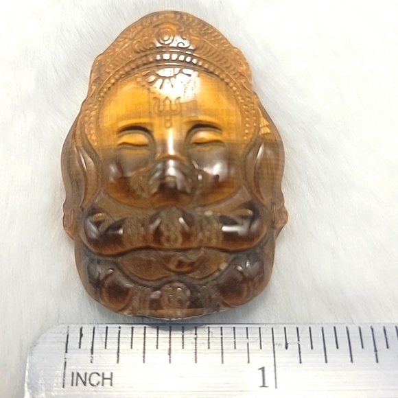 Set of Three Tiger Eye Money Happy Buddas Hand Carved Natural Gemstone Crystal - Picture 6 of 10